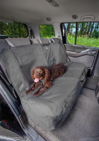 Rover Extended Bench Seat Cover for Dogs, Car Bench Seat Covers, Back Seat Cover Protector for Pets, Water Resistant, Contains Seat Anchors, Scratch Proof, 63" Wide for SUVs and Trucks, Charcoal