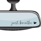 4 xJust Breathe Rear View Mirror Sticker,Rearview Mirror Decal,Car Accessories For Women,Motivational Stickers,Water Bottle Laptop Bumper Tumblers Sticker,Vanity Mirror Stickers,Car Window Decal