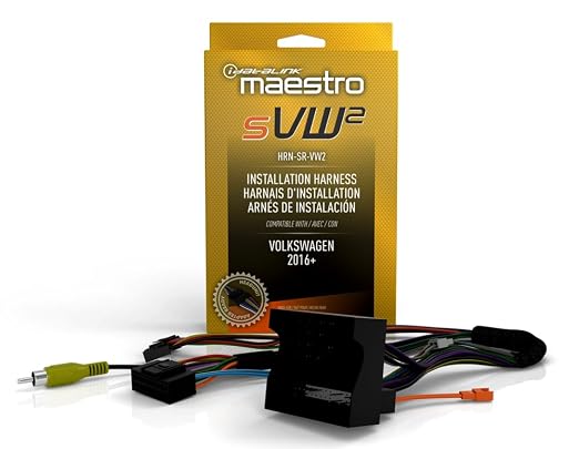 Maestro HRN-SR-VW2 T-Harness for Select Volkswagen Vehicles 2016-20, Replace the Factory Radio While retaining Steering Wheel Controls & use of Factory amp (ADS-MSR Module Also Required)