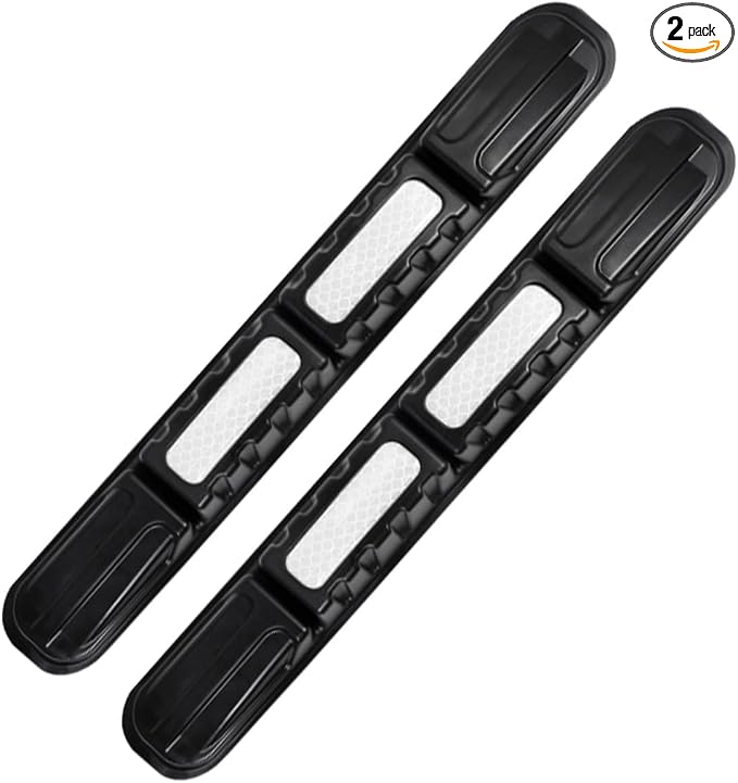YoRise 2PCS Car Bumper Guard Strip, Anti-Collision Anti-Scratch Car Bumper Protector Trim with Reflective Patch, Foldable Door Edge Guard for Most Cars (White)
