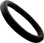 Ergonomic Leather Grip Steering Wheel Cover - Soft Plush Memory Foam Grip for Standard Size Wheels 14.5-15 inch Black