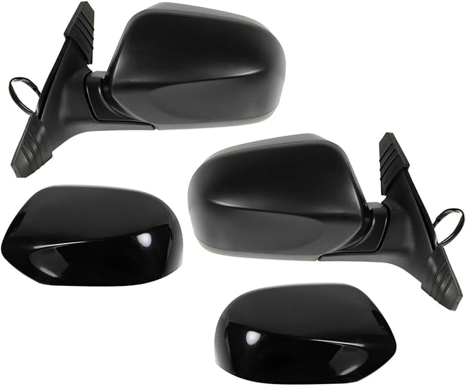 4 Piece Driver and Passenger Side Mirror Assembly Set Electric Adjustment Non-Heated No Memory Black Compatible with 2011-2014 Subaru Legacy Outback With Textured Cap SU1320123 SU1320137 SU1321123