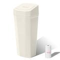 Car Trash Can with Lid - Mini Car Garbage Can Bin for Cup Holder - Beige Small Leakproof Vehicle Trash Bin for Back Seat, Cute Automotive Accessories Organizers and Storage for Door SUV Truck