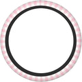 Thickened Elastic Steering Wheel Cover, Girly Pastel Pink Gingham Plaid Ultra, Soft, Breathable, Fit for Cars, SUVs, Trucks, Stylish Comfortable Grip