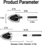 Car Windshield Cleaner Tool, Vehicle Window Cleaner with Extendable Handle & 3 Reusable and Washable Pads, Auto Glass Wash Brush Accessories, Universal for SUV RV Truck (Triangular)