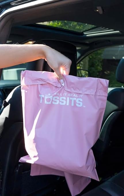 Hanging Car Trash & Garbage Bags, Disposable, Pink 21 Count | Leakproof, Smell-Proof, Recycled Plastic, Headrest & Console Mount, Bin for Truck, SUV, RV, Boat & Road Trips