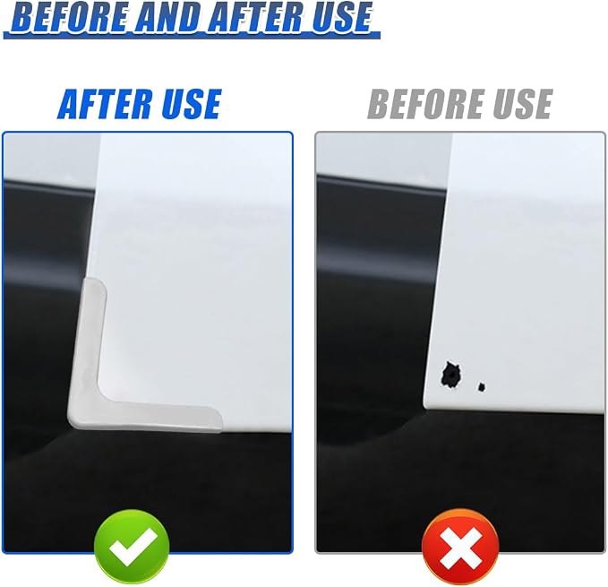 Craedli 4PCS Car Door Corner Edge Guards, Anti-Collision Auto Side Door Edge Trim Sticker, Universal Self-Adhesive Anti-Rub Vehicle Exterior Protector Decoration for SUV Pickup Truck (White)
