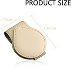 Magnetic Sunglass Holder for Car Visor,PU Leather Car Sunglass Holder Organizes Glasses Tickets Cards & Keeps Car Tidy,Universal Car Accessories Interior (Khaki)