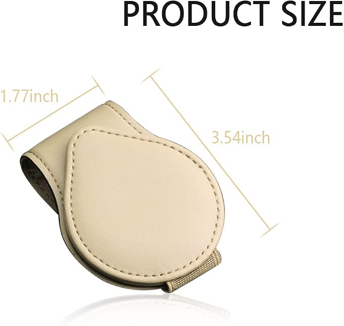 Magnetic Sunglass Holder for Car Visor,PU Leather Car Sunglass Holder Organizes Glasses Tickets Cards & Keeps Car Tidy,Universal Car Accessories Interior (Khaki)