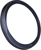 Universal Standard Size Steering Wheel Cover Anti-Slip,Safety,Soft,Breathable,Durable,Full Surround,Comfortable Grip Microfiber Leather (14.5-15 inch,Black Gray)