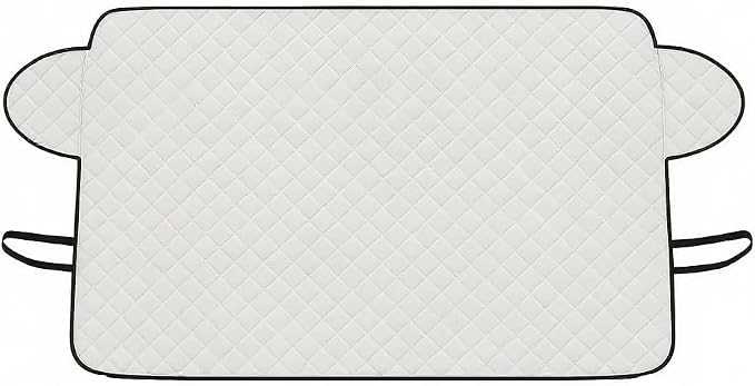 Exterior Car Sun Shade for Windshield & Mirrors, Reflective Multi-Layer Windshield Cover, Blocks Sun Snow Ice Frost, All Season Protection, Anti-Theft Door Flap, Fits SUV Sedan Truck (61"x45")