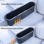 Expandable Car Seat Gap Filter Organizer, Adjustable 185-265mm | Universal front seat console side pocket, sliding gap storage box, fits phone keys wallet, seat gap filler, stop drops