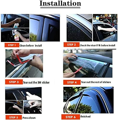 Rain Guards Window Deflectors for 2016-2022 Lexus RX350 RX450h, 4-Piece Set for Front & Rear Doors, Smoked Tint Outside Window Wind Deflectors Vent Visors Shades,OE Style No-Gap Fit