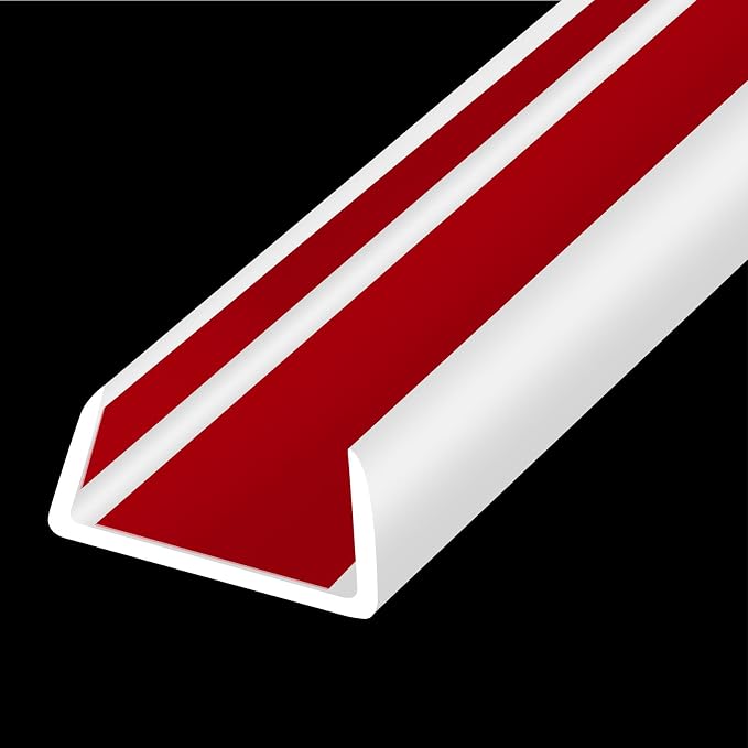 Rubber Edge Trim, Flexible Self-Adhesive U Shaped Peel and Stick Edge Banding, 1"(25.4mm) Big Size U Channel Edge Protector, Baby Proof Edge Guards for Woods, Plywood, Furniture, 20Ft, White