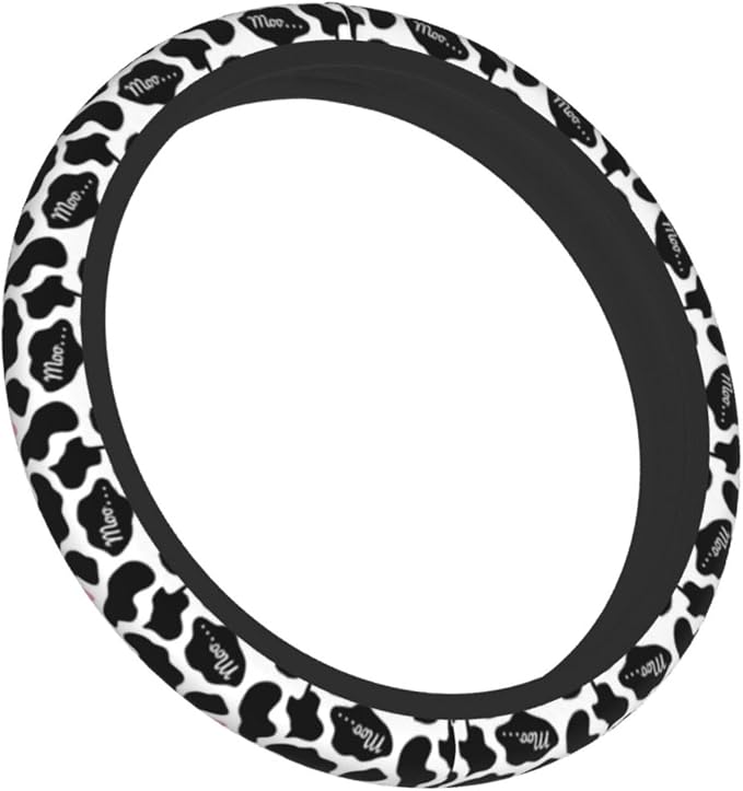 Cow Pink Print Cute Country Rustic Farmhouse Steering Wheel Cover Car Accessories Cute for Women Girls Girly Universal 15 Inch Neoprene Auto Interior Decor Anti Slip Car Truck Protector
