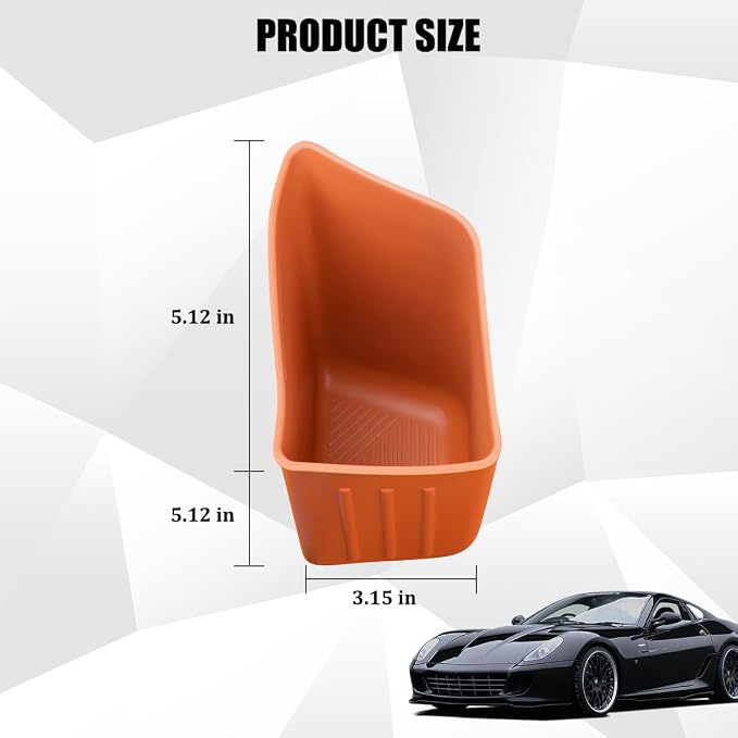 Car Trash Can, Silicone Portable Vehicle Side Door Garbage Container Trash Bin, Multifunctional Auto Interior Dustbin Garbage Can Storage Organizer, Universal Fit (Right/Orange)