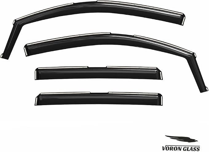 Voron Glass in-Channel Extra Durable Rain Guards for GMC Canyon 2023-2026 Crew Cab, Window Deflectors, Vent Window Visors, 4 Pieces - 201154