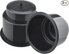 Black Sofa Cup Holder, Universal Plastic Recessed Cup Holder with Drain for RV Boats, Cars, Sofas and Golf Carts (2-Piece)