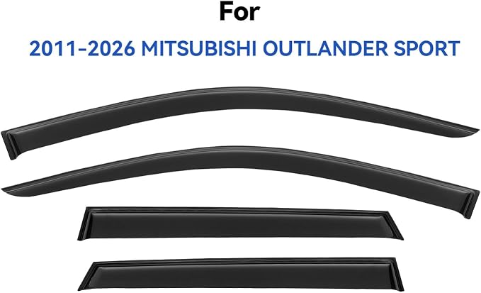Window Visors Rain Guards Shield for 2011-2026 Mitsubishi Outlander Sport, Out-Channel Window Vent Wind Deflectors Visors Shades