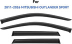 Window Visors Rain Guards Shield for 2011-2026 Mitsubishi Outlander Sport, Out-Channel Window Vent Wind Deflectors Visors Shades