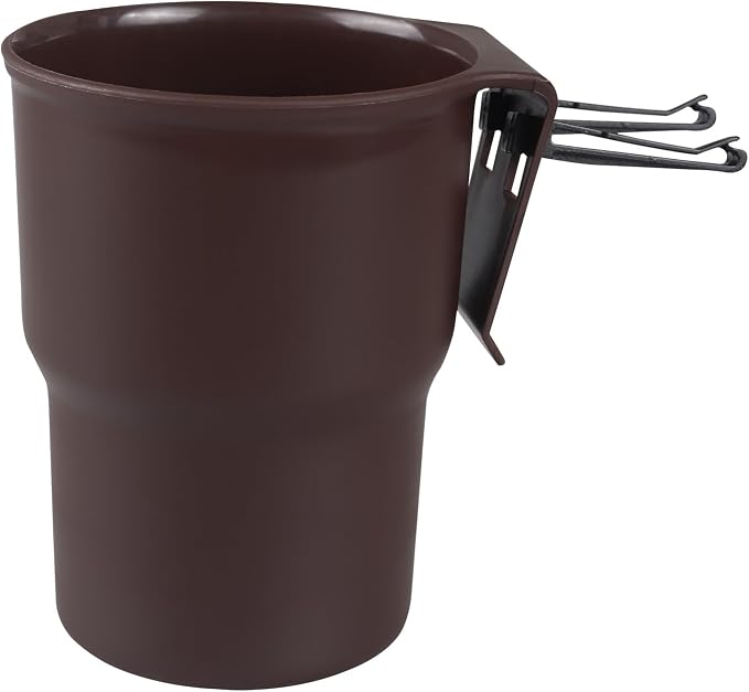 Car Cup Holder Hook, Wear-Resistant Auto Drink Holder 3.54'' Caliber Window Door Cup Holder with Ventilation Clip for Coffee Water Bottles Key Coin Brown