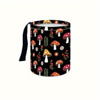 Portable Reusable Waterproof Car Trash Bin, Multipurpose Vehicle Organizer, Road Trip Essentials (Mushrooms)