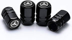 Car Keychain and Car Tire Valve Stem Caps Combo Compatible with Mercedes Benz C E S M Serie CLK GLK GL AB AMG GLS GLE AMG Keyring for Men and Women Family Present Car Accessories