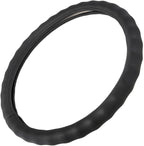 SW-899-LK Black Leather Car Steering Wheel Cover Large Size 15.5 to 16 inch, Easy Installation