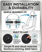 LILTOM Car Back Seat Protector with Organizer, 19"x27" XL Kick Mats, Waterproof, 3 Pockets, 2-Pack (Black - 8 Pocket)
