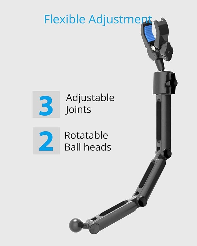 Phone Holder Car, Rear View Mirror Phone Holder - Aluminum Alloy Mount Multi-Angle Adjustment Rotatable and Retractable Compatible with All 4-7 Inch iPhone and Android Cell Phones (XL Black)