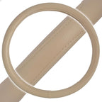 Ergonomic Grip Steering Wheel Cover - Leather Performance Grip for Standard Size Wheels 14.5-15 inch Beige