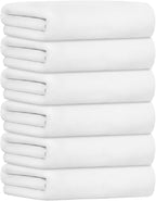 Bath Towel, Large Microfiber Bath Towels Set 6 Pack (30" x 60") - Soft, Extra Absorbent, Quick Dry as Hair Wrap, Fitness, Sport, Yoga, White