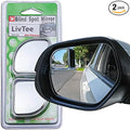 2PCS Fan Blind Spot Mirror, HD Glass and ABS Housing Convex Wide Angle Rearview Mirror with Adjustable Stick for Universal Car, Silvery