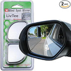 2PCS Fan Blind Spot Mirror, HD Glass and ABS Housing Convex Wide Angle Rearview Mirror with Adjustable Stick for Universal Car, Silvery