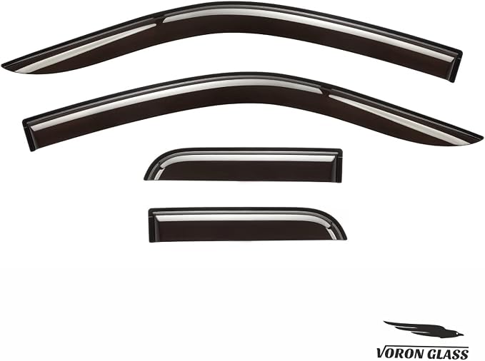 Voron Glass Tape-on Extra Durable Rain Guards for Trucks Ford F150 2004-2014 SuperCab, Window Deflectors, Vent Window Visors, 4 Pieces - 130096