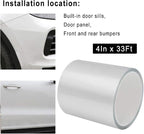 Universal Car Door Edge Guard, 4In x 33Ft Door Sill Protector, Automotive Anti-Collision Strip for Car Door Edge/Front and Rear Bumper/Door Sill Protector, Transparent