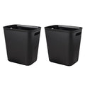 Plastic Small Bathroom Trash Can Wastebasket, 3.5 Gallon, Black, 2 Pack | Compact Sturdy Garbage Can for Bathroom, Laundry Room, Kitchen, Office, Kids Room, Dorm, Durable, Easy to Clean