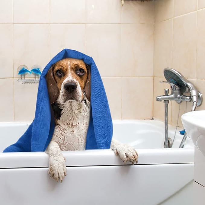Dog Towel Super Absorbent Pet Bath Towel Microfiber Dog Drying Towel for Small, Medium, Large Dogs and Cats 30inch x 50inch Dark-Blue