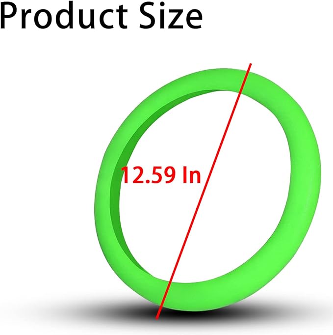 Car Silicone Steering Wheel Cover, Soft Anti-Slip Auto Steering Wheel Protector Fit 14 Inch, Universal Vehicle Interior Accessories for Cars, SUVs, Trucks, and Vans (Green)