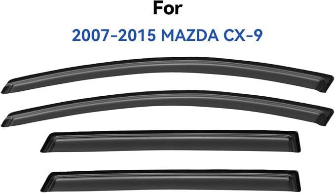 Window Visors Rain Guards Shield for 2007-2015 Mazda CX-9, Out-Channel Window Vent Wind Deflectors Visors Shades for 07-15 Mazda CX9 CX 9