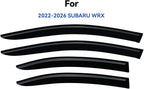 Window Visors Rain Guards for 2022 2023 2024 2025 2026 Subaru WRX, Out-Channel Window Vent Wind Deflectors Visors Shades for 22 23 24 25 26 Subaru WRX Premium Limited GT