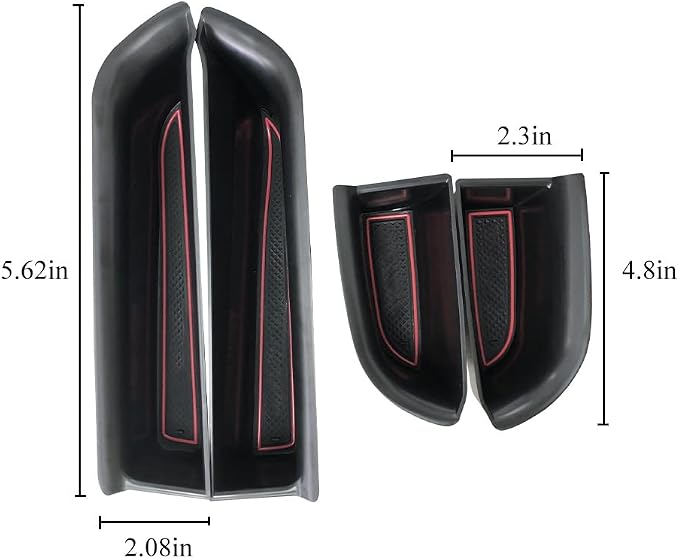 4pcs Door Side Storage Box Compatible with Highlander 2014 2015 2016 2017 2018 2019 Armrest Phone Container Door Organizer Handle Pocket ABS Tray Insert Glove Pallet