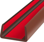 Rubber Edge Trim, Flexible Self Adhesive U Shaped Peel and Stick Edge Banding, 1-1/2"(38mm) U Channel Edge Protector, Edge Guards for Woods, Furniture, 20Ft, Brown Color