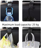 Car Seat Headrest Hook, Black | S-Shaped Design