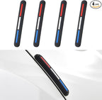 4PCS Car Door Edge Guards, Anti-Scratch Anti Collision Car Door Protector Bumper Guard Trim Sticker, Universal Self Adhesive Rearview Mirror Protective Strip Auto Exterior Accessory (Red/White/Blue)