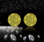 2pcs Bling Car Cup Holder Coaster, 2.75 inch Anti-Slip Shockproof Universal Fashion Car Coasters Insert Bling Crystal Rhinestone Automotive Interior Accessories for Women (2 pcs, Yellow)