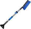 Car Snow Brush and Ice Scrapers with Foam Grip Telescopic Snow Scraper Extendable Snow Removal Tool for Cars Trucks Windshield Window