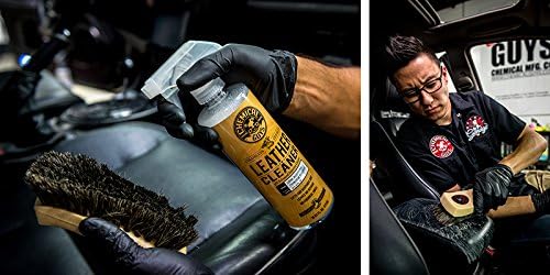 Long Bristle Horse Hair Leather Cleaning Brush - Leather Brush to Gently Clean Car Interiors, Furniture, Sneakers, Boots, and More - Safe for Natural, Synthetic, Faux, and Pleather