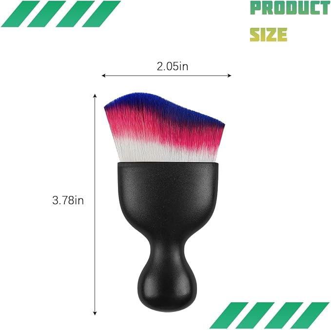 Car Interior Detailing Brush, Curved Soft Bristles Vehicle Removal Dust Collectors, Scratch-Free Automotive Cleaning Tool Accessories, Universal for Truck SUV Sedan (White Red Blue)