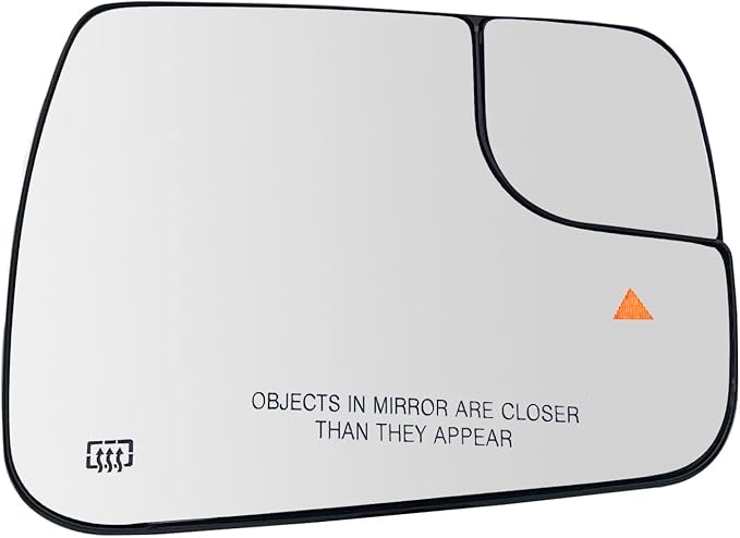 Right Passenger Side Heated Blind Spot Convex Mirror Glass Replacement For 2019 2020 2021 Dodge Ram 1500 - Power Heated, Blind Spot, with Backing Plate, Replace 68402036AA 68402037AA